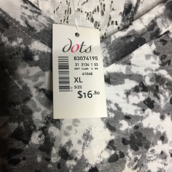 DOTS Tie dye Hi Lo with lace Top, NWT - Picture 3 of 6